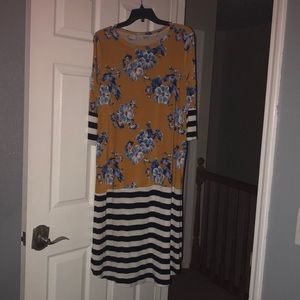 orange and blue soft dress